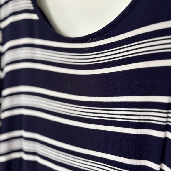 🎉4/30$🎉Navy & White Striped T-Shirt Dress - Size M - Picture 2 of 4